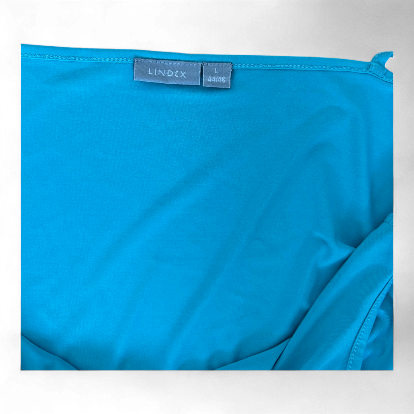 Lindex Top Türkis Gr 44 46 Spaghettiträger Stretch Sommer Basic Damen