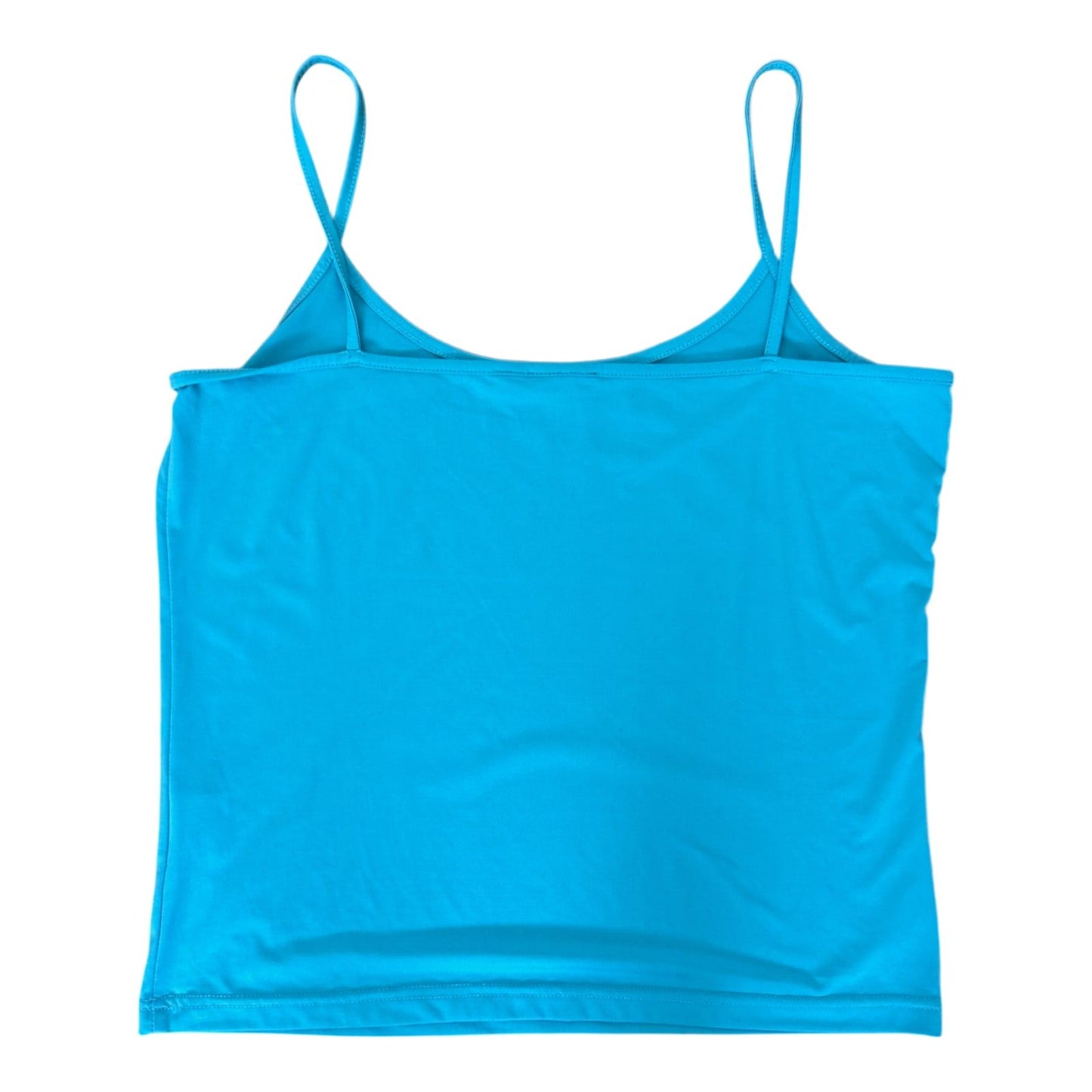 Lindex Top Türkis Gr 44 46 Spaghettiträger Stretch Sommer Basic Damen