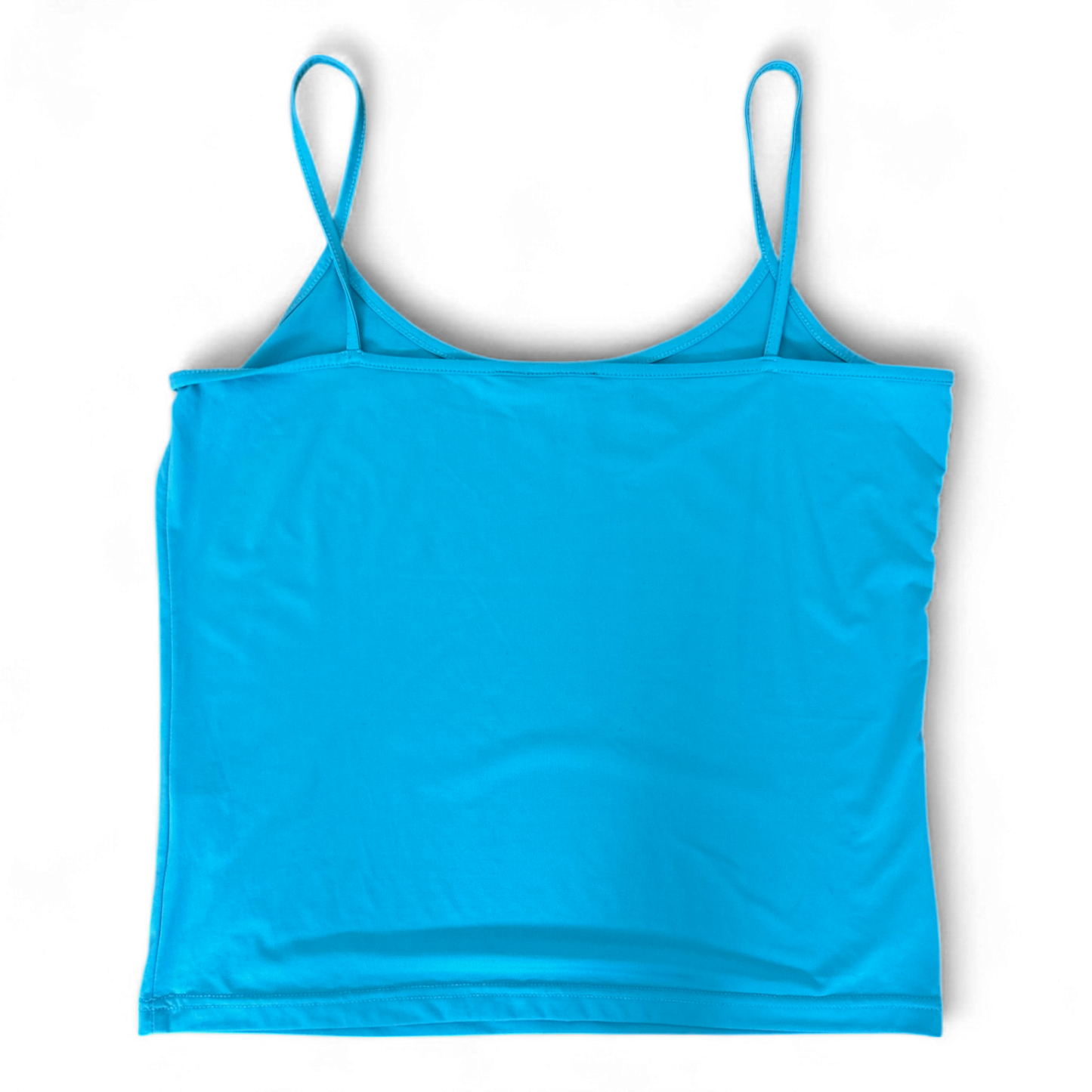 Lindex Top Türkis Gr 44 46 Spaghettiträger Stretch Sommer Basic Damen