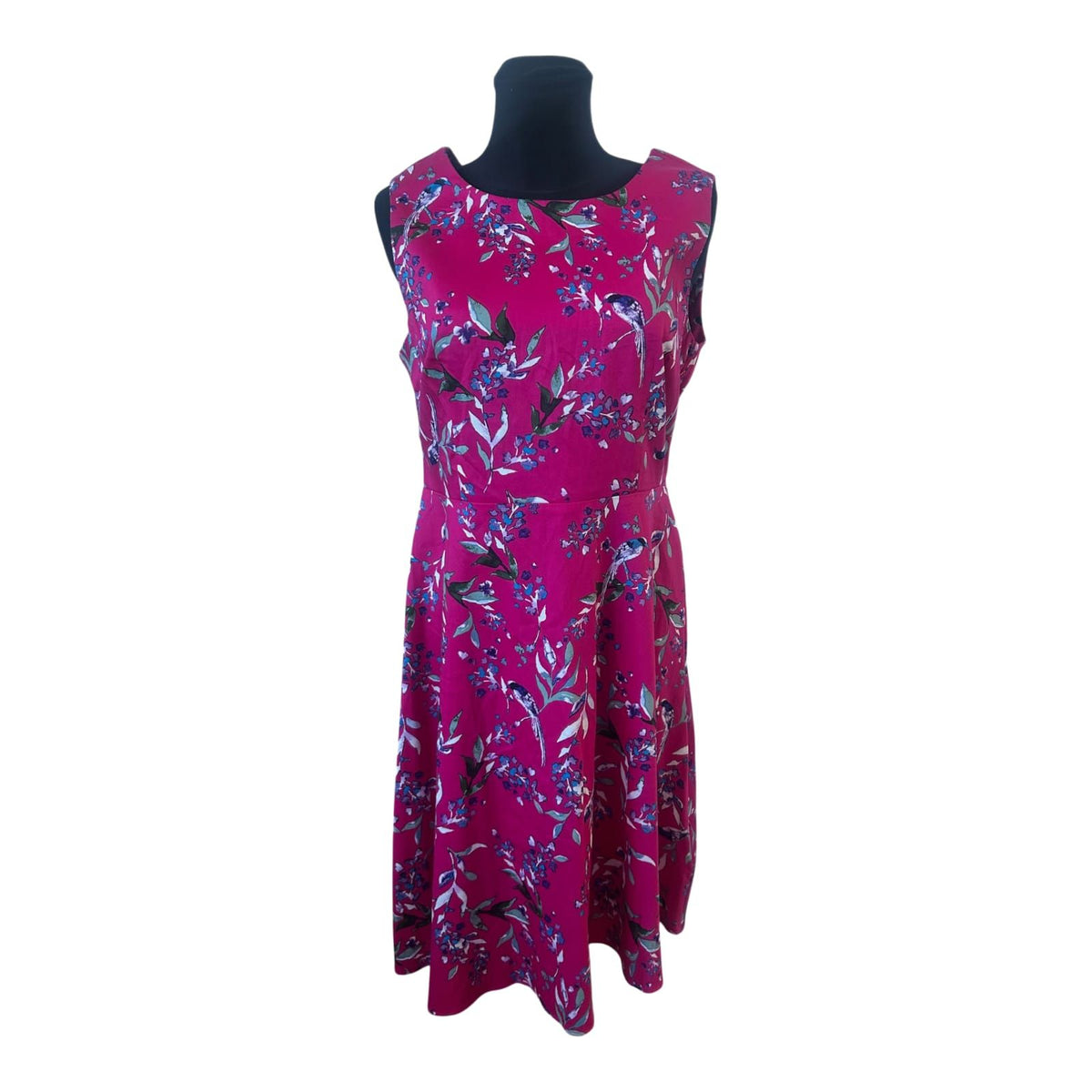 Yessica Kleid Gr. 40 Pink Blumen Baumwolle Sommerkleid Neu ohne Etikett