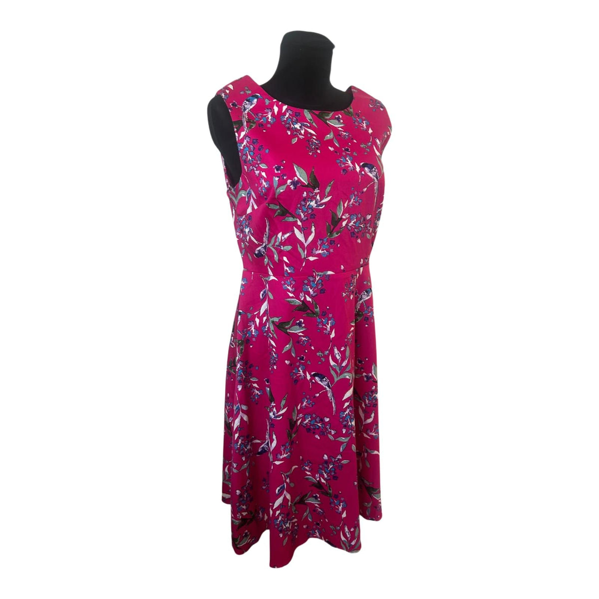 Yessica Kleid Gr. 40 Pink Blumen Baumwolle Sommerkleid Neu ohne Etikett