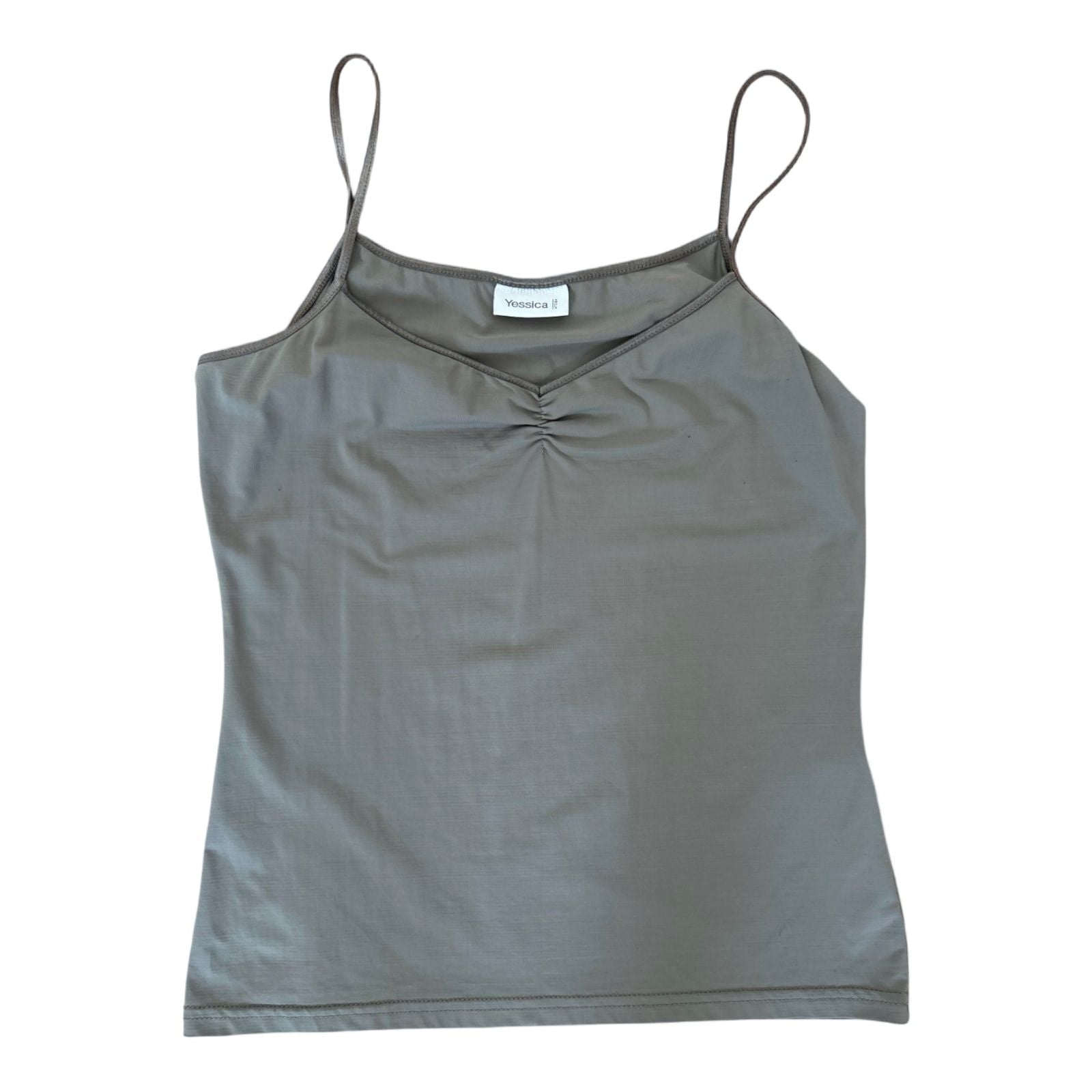 Yessica Top Khaki Gr L Spaghettiträger Stretch Basic Damen C&A