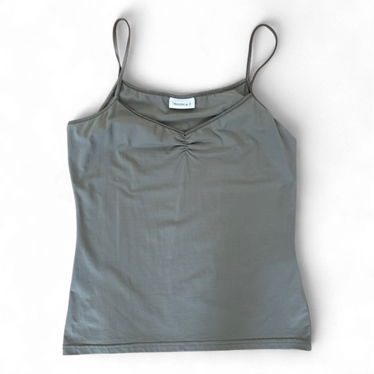 Yessica Top Khaki Gr L Spaghettiträger Stretch Basic Damen C&A