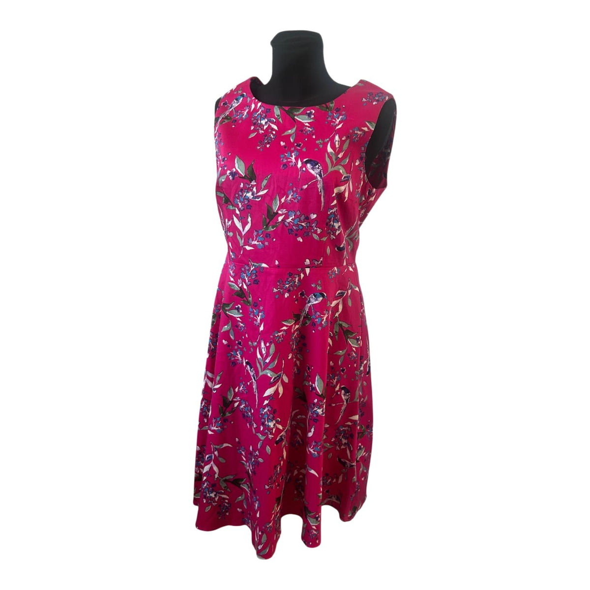 Yessica Kleid Gr. 40 Pink Blumen Baumwolle Sommerkleid Neu ohne Etikett