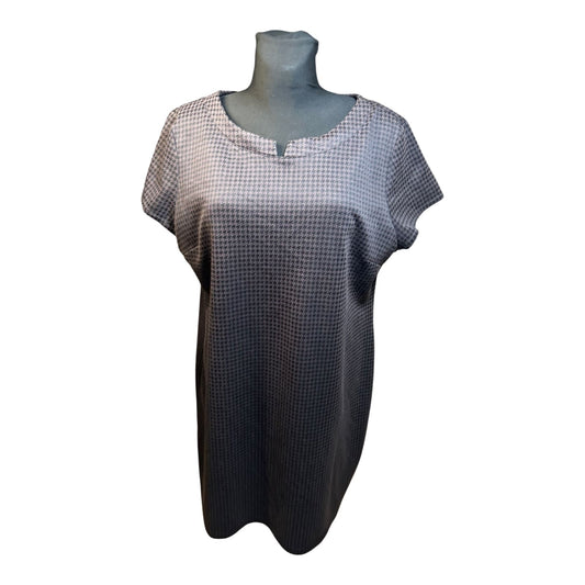Yessica Kleid Damen Gr 48 Kurzarm Hahnentritt Muster Sommer Elegant