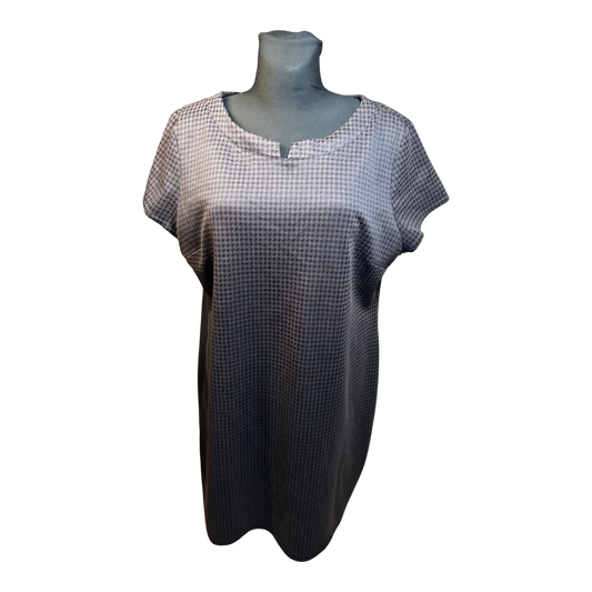 Yessica Kleid Damen Gr 48 Kurzarm Hahnentritt Muster Sommer Elegant