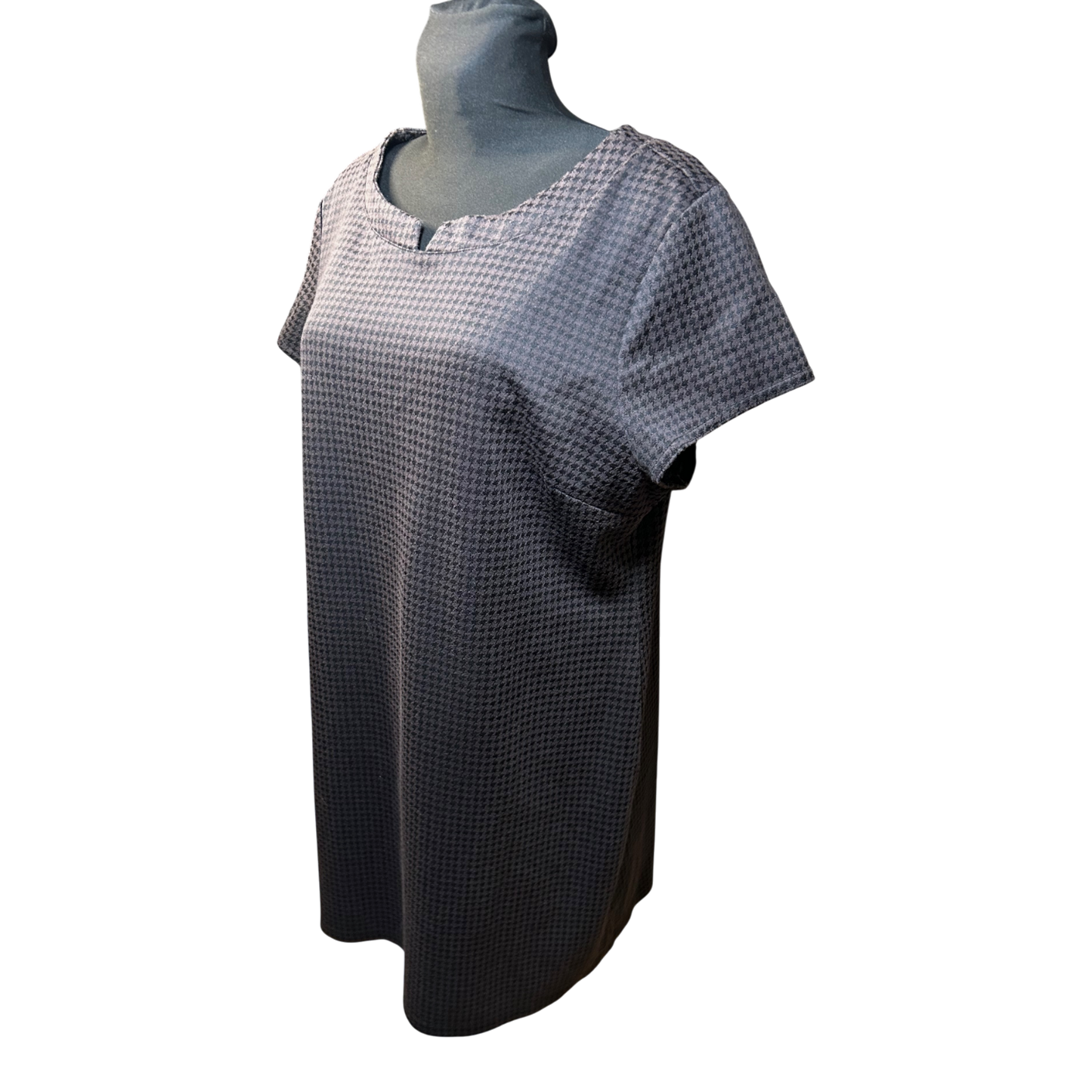 Yessica Kleid Damen Gr 48 Kurzarm Hahnentritt Muster Sommer Elegant