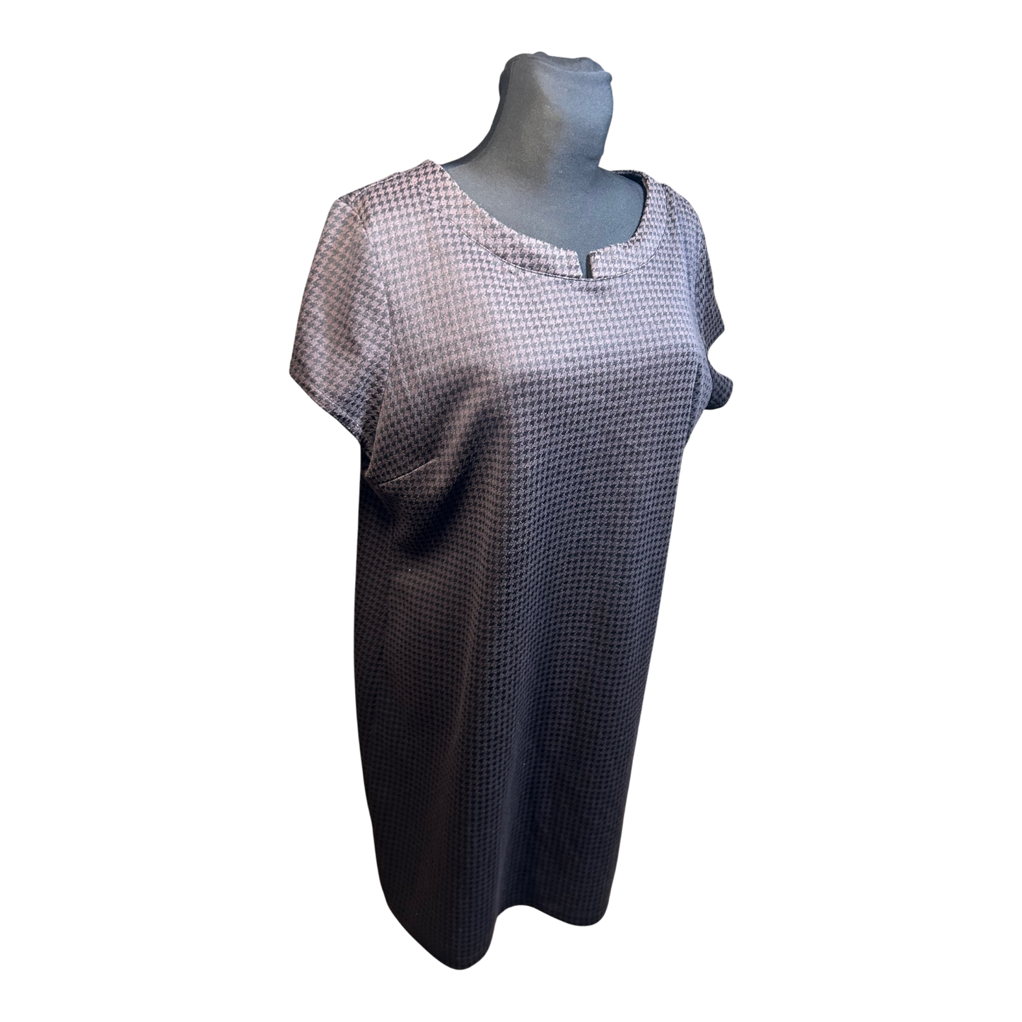 Yessica Kleid Damen Gr 48 Kurzarm Hahnentritt Muster Sommer Elegant