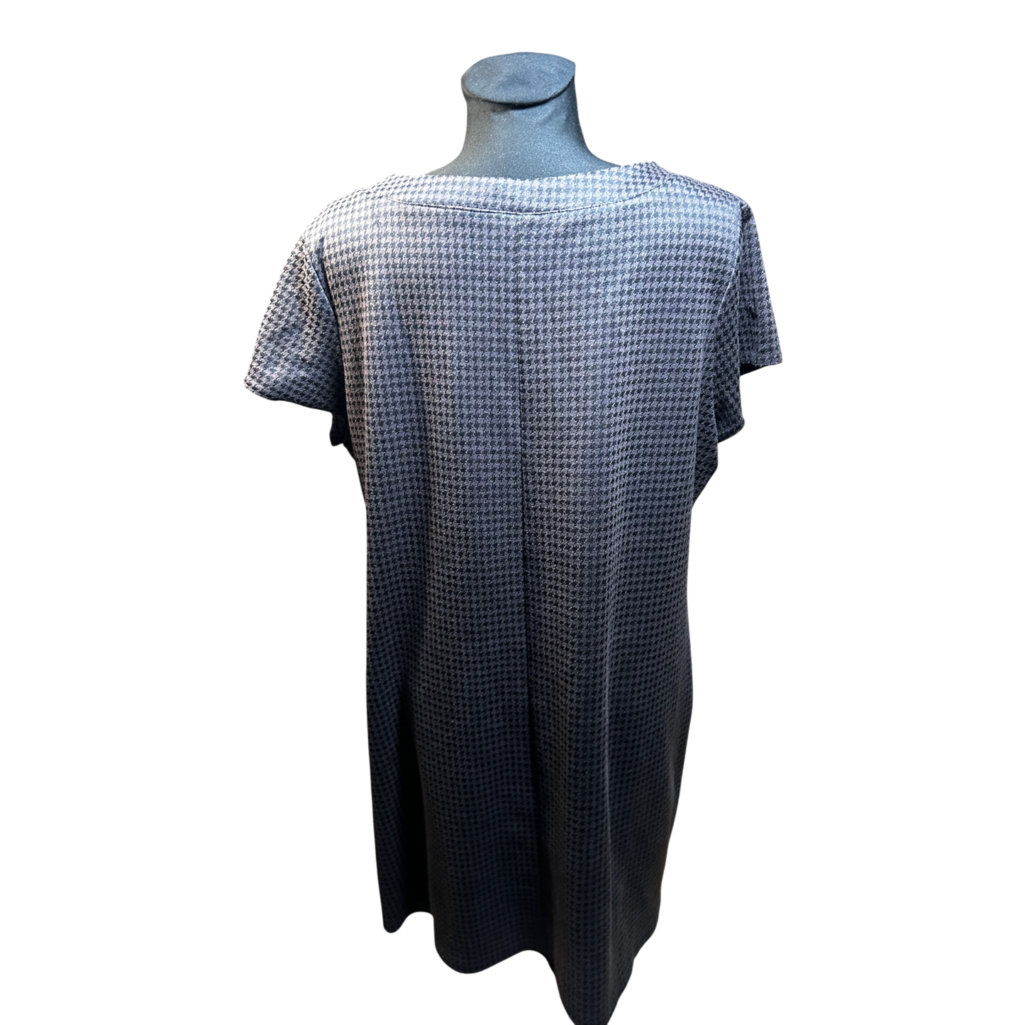 Yessica Kleid Damen Gr 48 Kurzarm Hahnentritt Muster Sommer Elegant