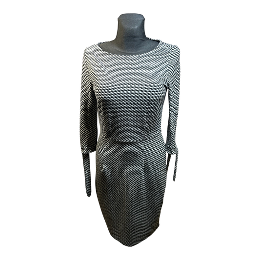 Orsay Kleid Damen Gr 36 Schwarz Weiss 3/4-Arm Etui Business Elegant