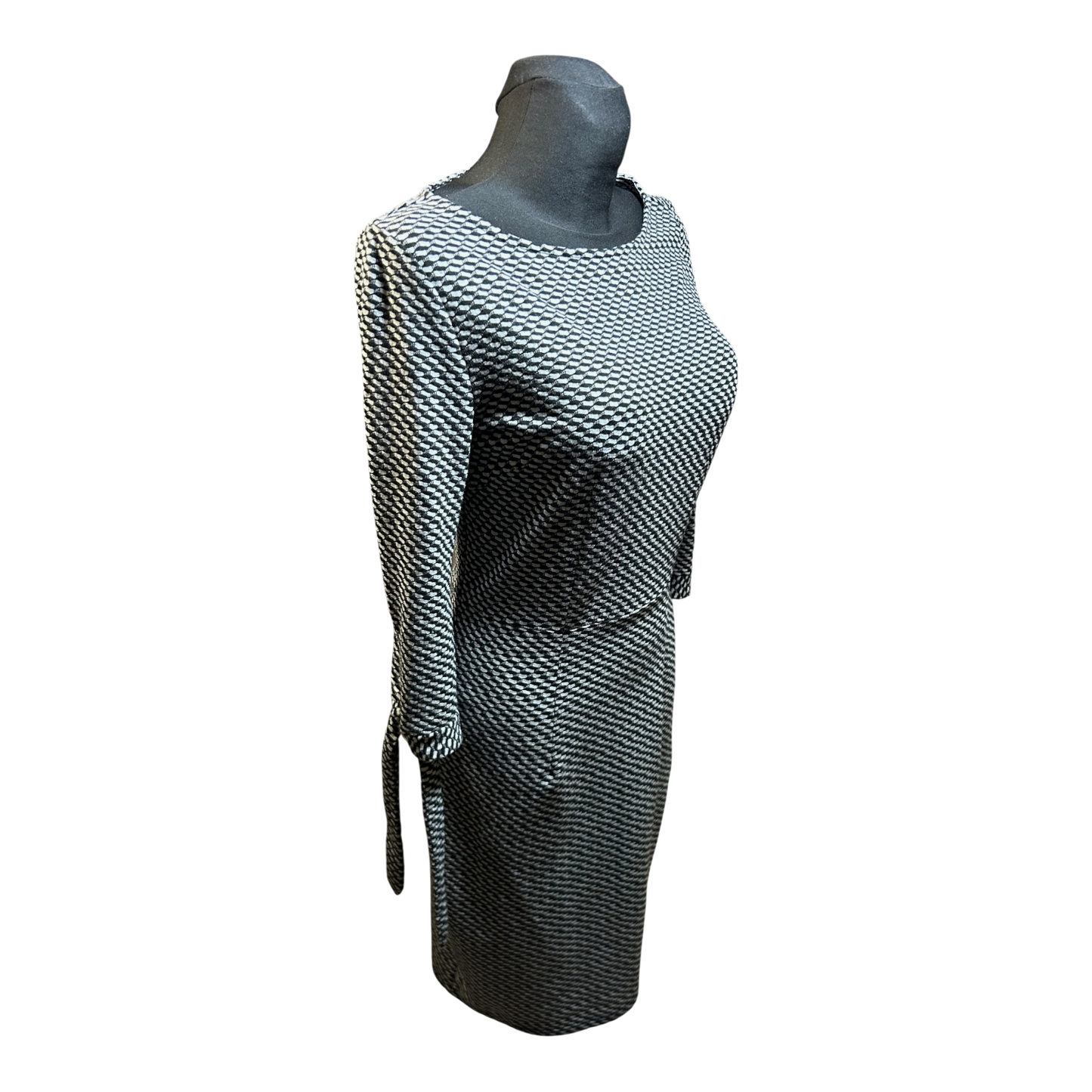 Orsay Kleid Damen Gr 36 Schwarz Weiss 3/4-Arm Etui Business Elegant