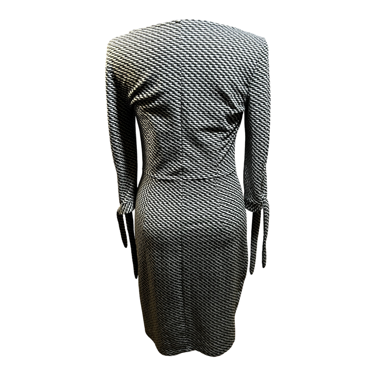 Orsay Kleid Damen Gr 36 Schwarz Weiss 3/4-Arm Etui Business Elegant