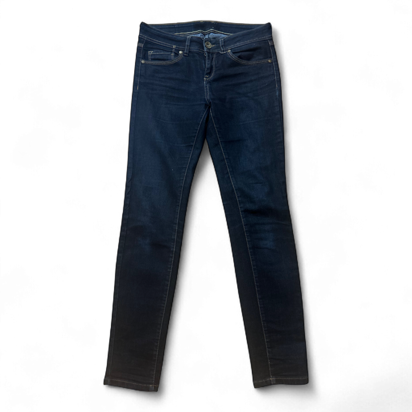 Amisu Skinny Jeans W28 L30 Stretch Dunkelblau 96cm Länge 74cm Schritt 80 Baumwolle