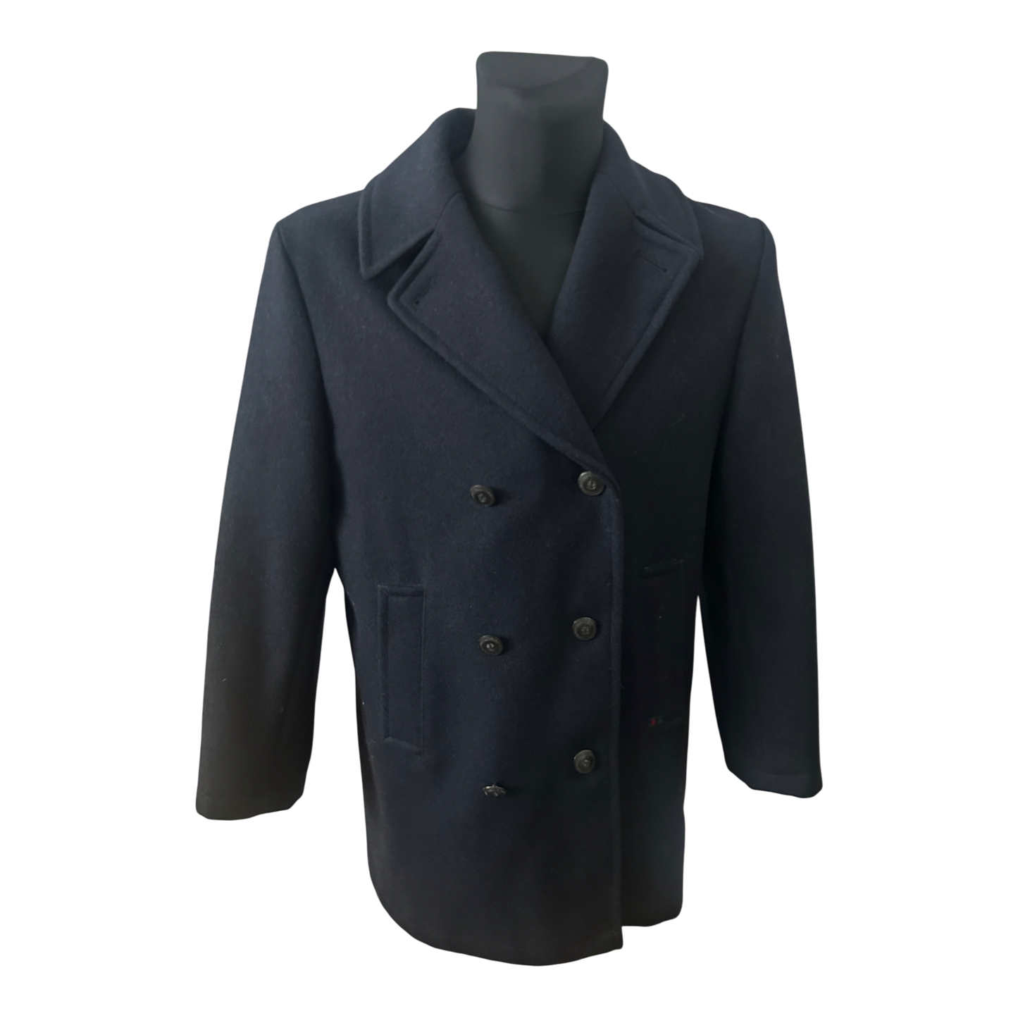 Dalmard Marine Herren Cabanmantel Gr 50 Dunkelblau Schurwolle Frankreich
