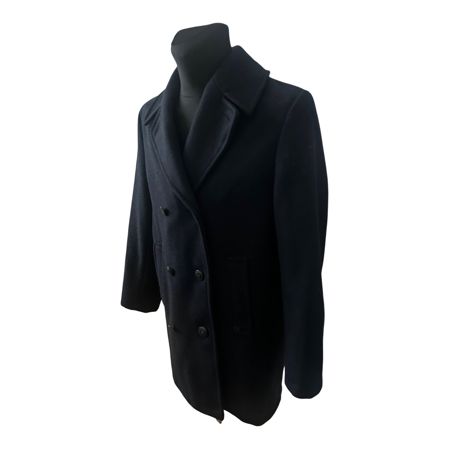 Dalmard Marine Herren Cabanmantel Gr 50 Dunkelblau Schurwolle Frankreich