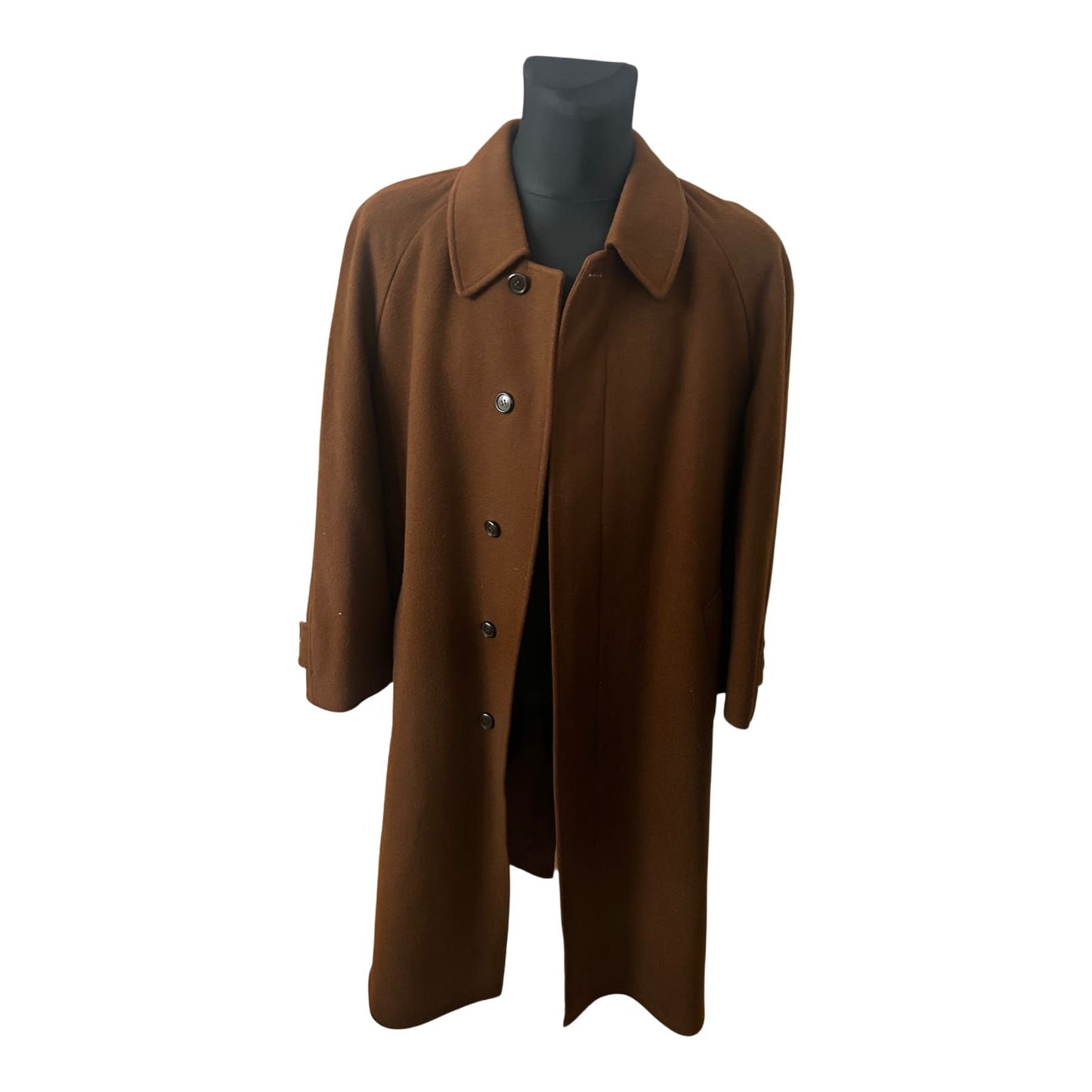 Herren Mantel Gr 50 Braun Schurwolle Wintermantel Klassisch Elegant Gürtel