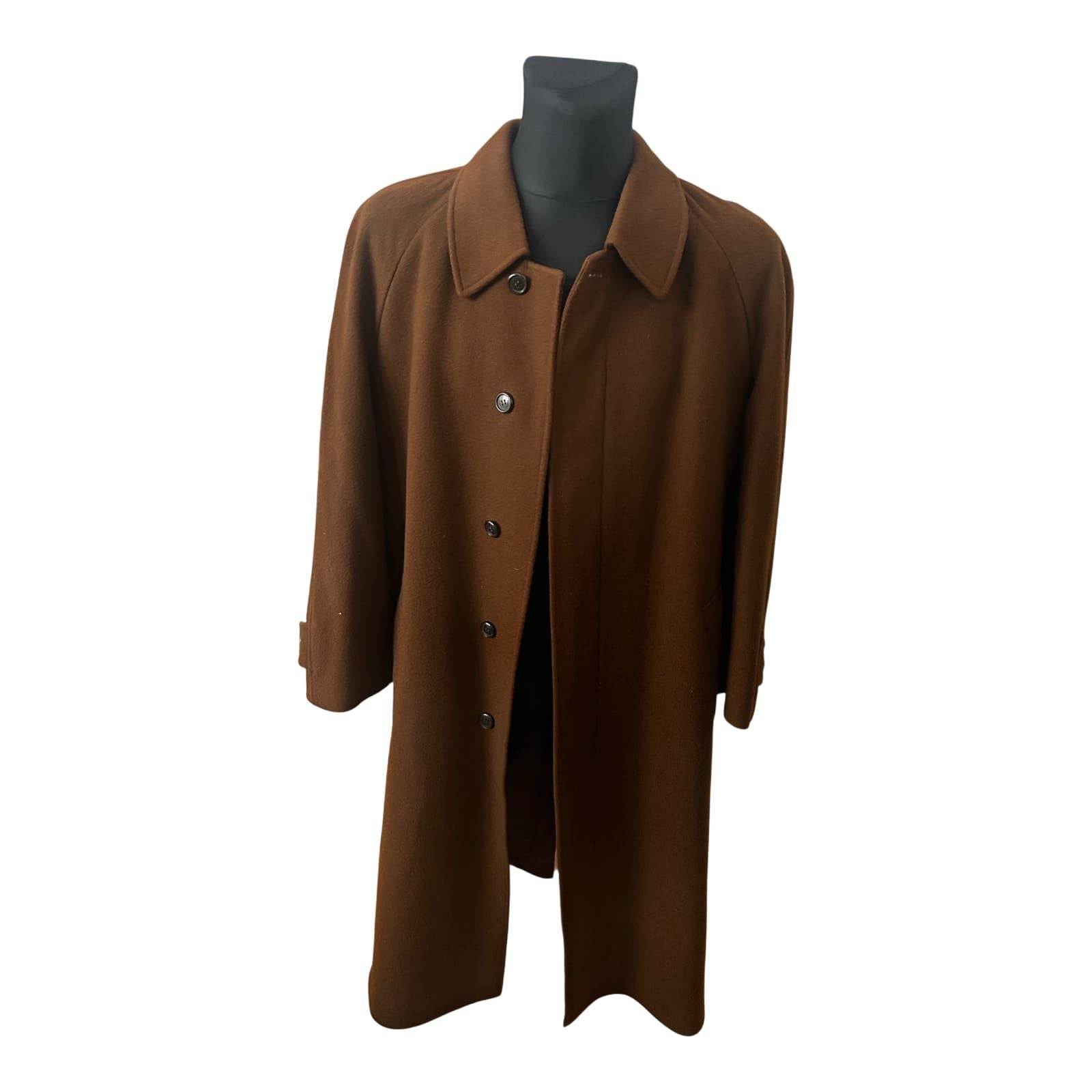 Herren Mantel Gr 50 Braun Schurwolle Wintermantel Klassisch Elegant Gürtel