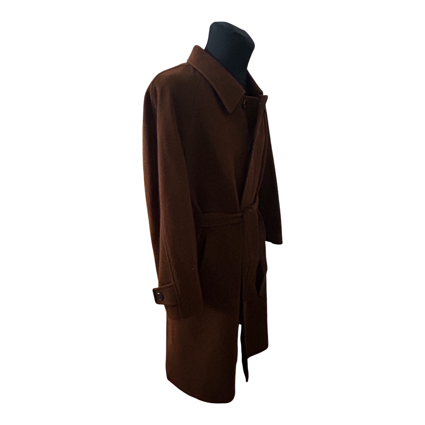 Herren Mantel Gr 50 Braun Schurwolle Wintermantel Klassisch Elegant Gürtel