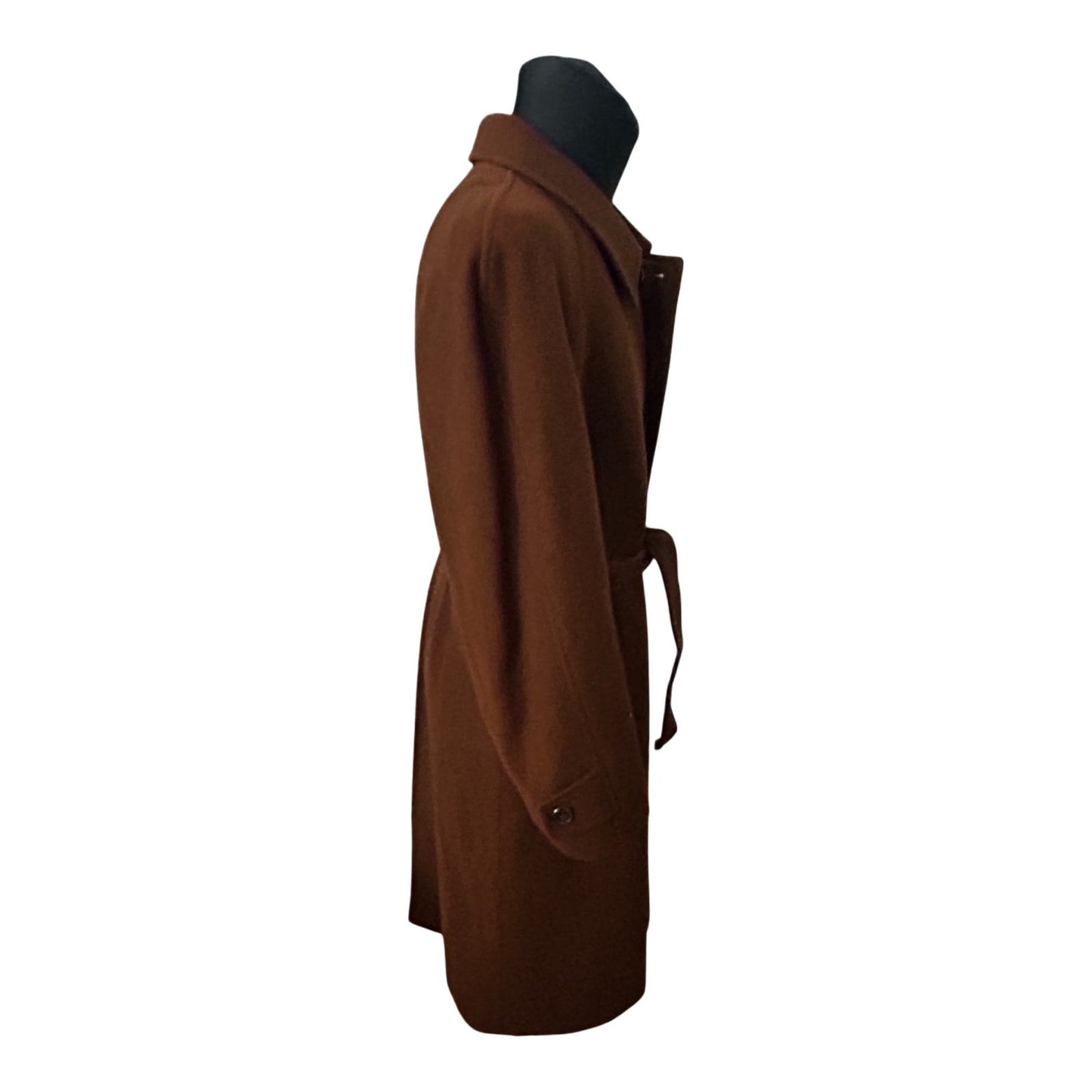 Herren Mantel Gr 50 Braun Schurwolle Wintermantel Klassisch Elegant Gürtel