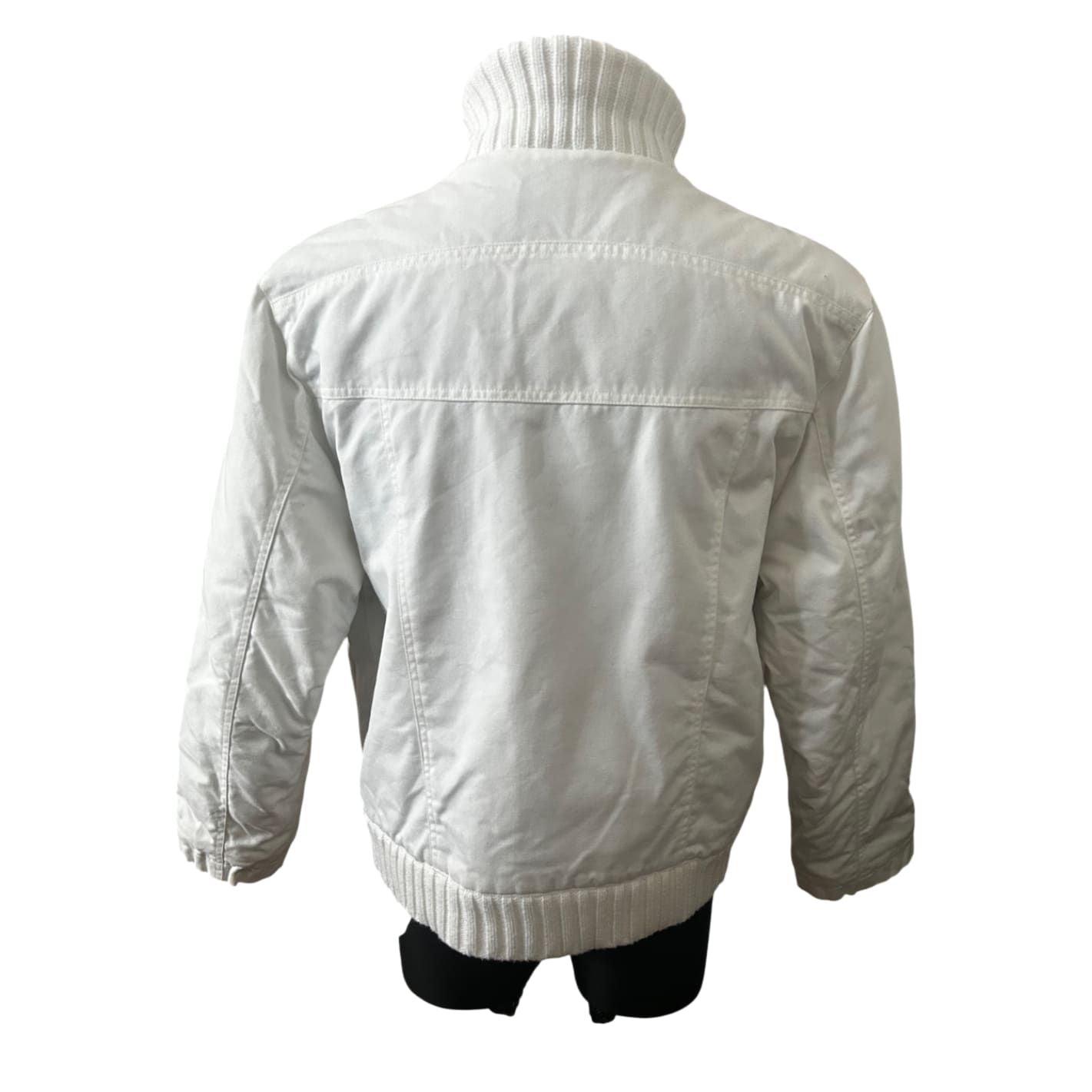 Jil Fierely Jacke Herren XL Weiß Baumwolle Blouson Freizeit Stehkragen