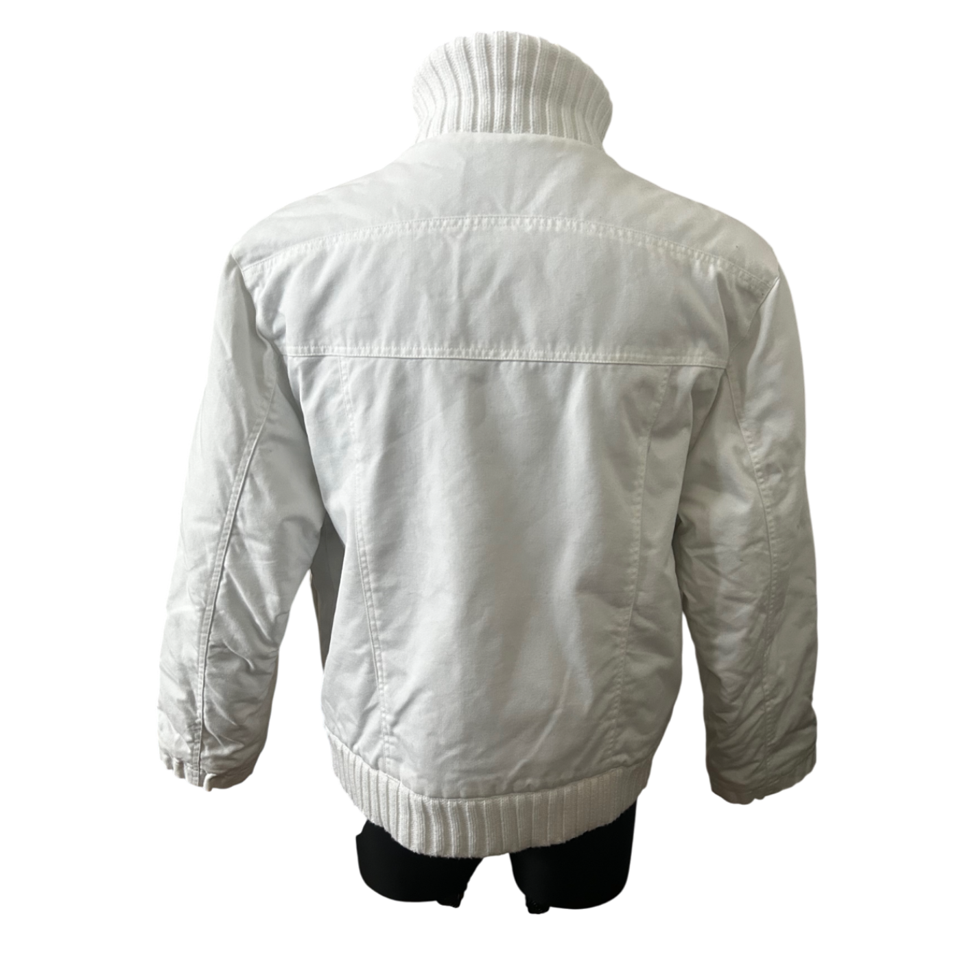 Jil Fierely Jacke Herren XL Weiß Baumwolle Blouson Freizeit Stehkragen