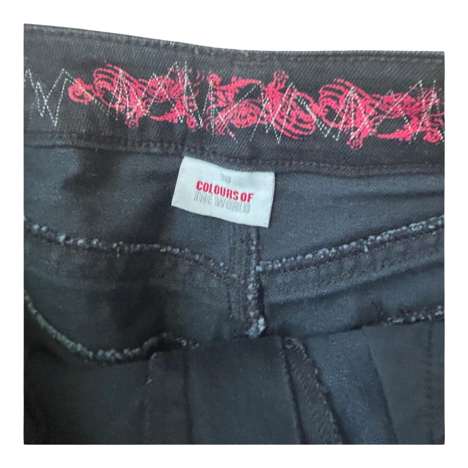 Jeansrock Colours of the World Gr 38 Schwarz Stretch Kurz Top Zustand
