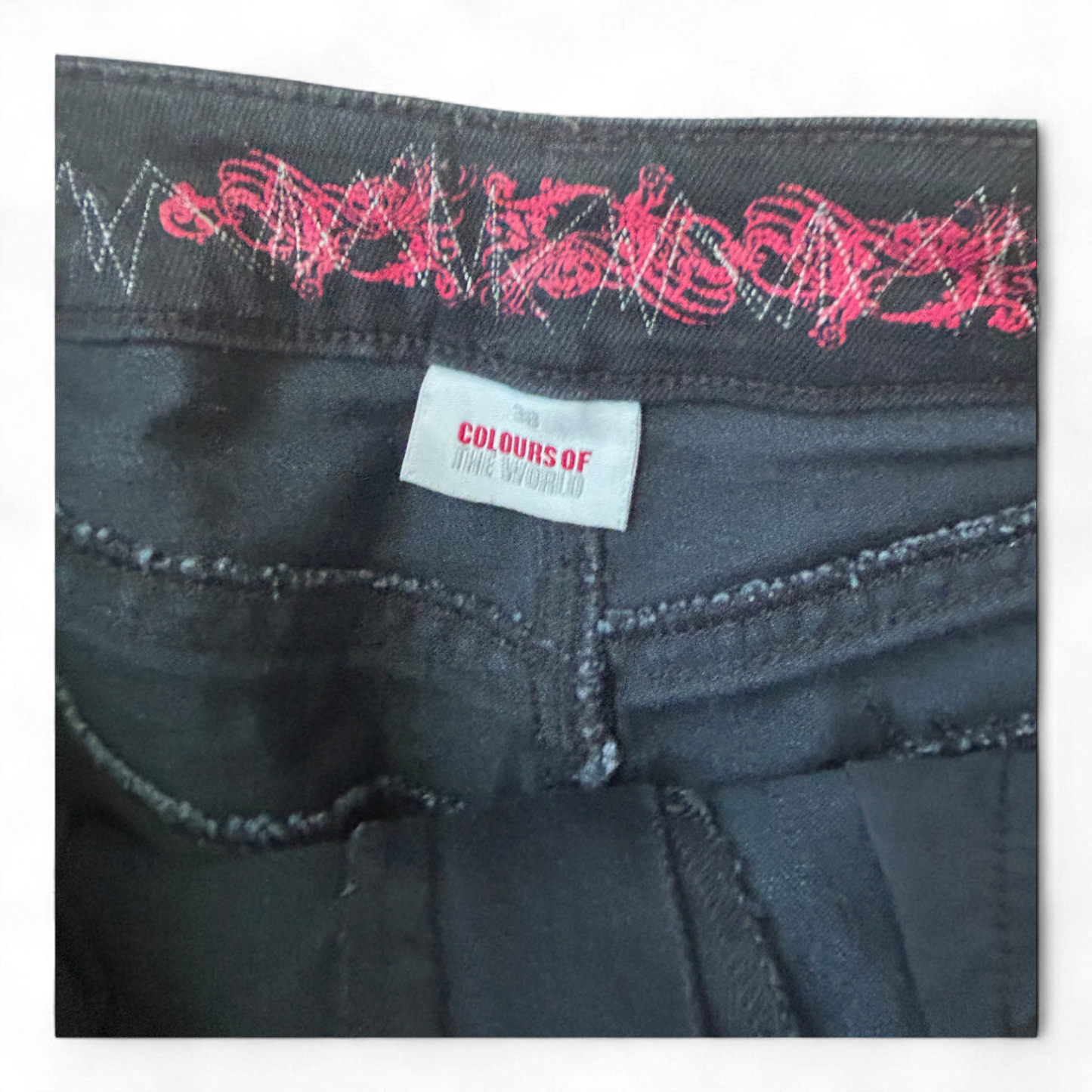 Jeansrock Colours of the World Gr 38 Schwarz Stretch Kurz Top Zustand