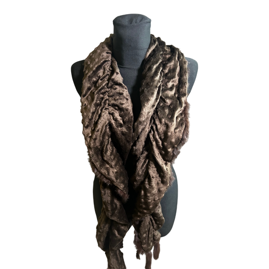 Echtpelz Schal Damen Braun Kaninchenfell Elegant Winter Accessoire