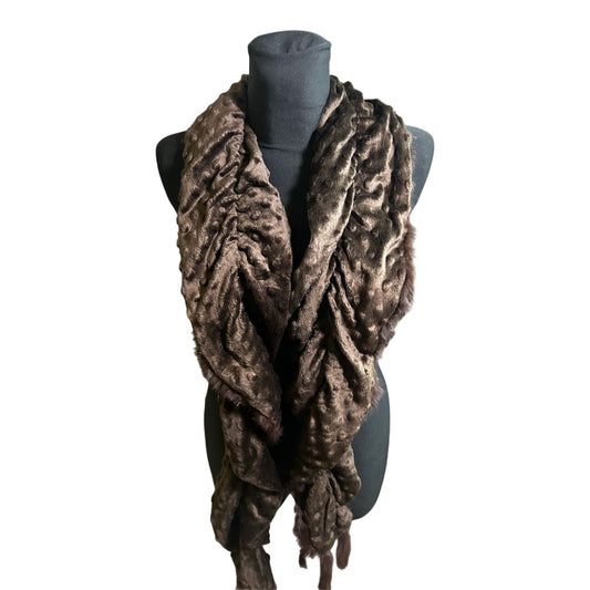 Echtpelz Schal Damen Braun Kaninchenfell Elegant Winter Accessoire