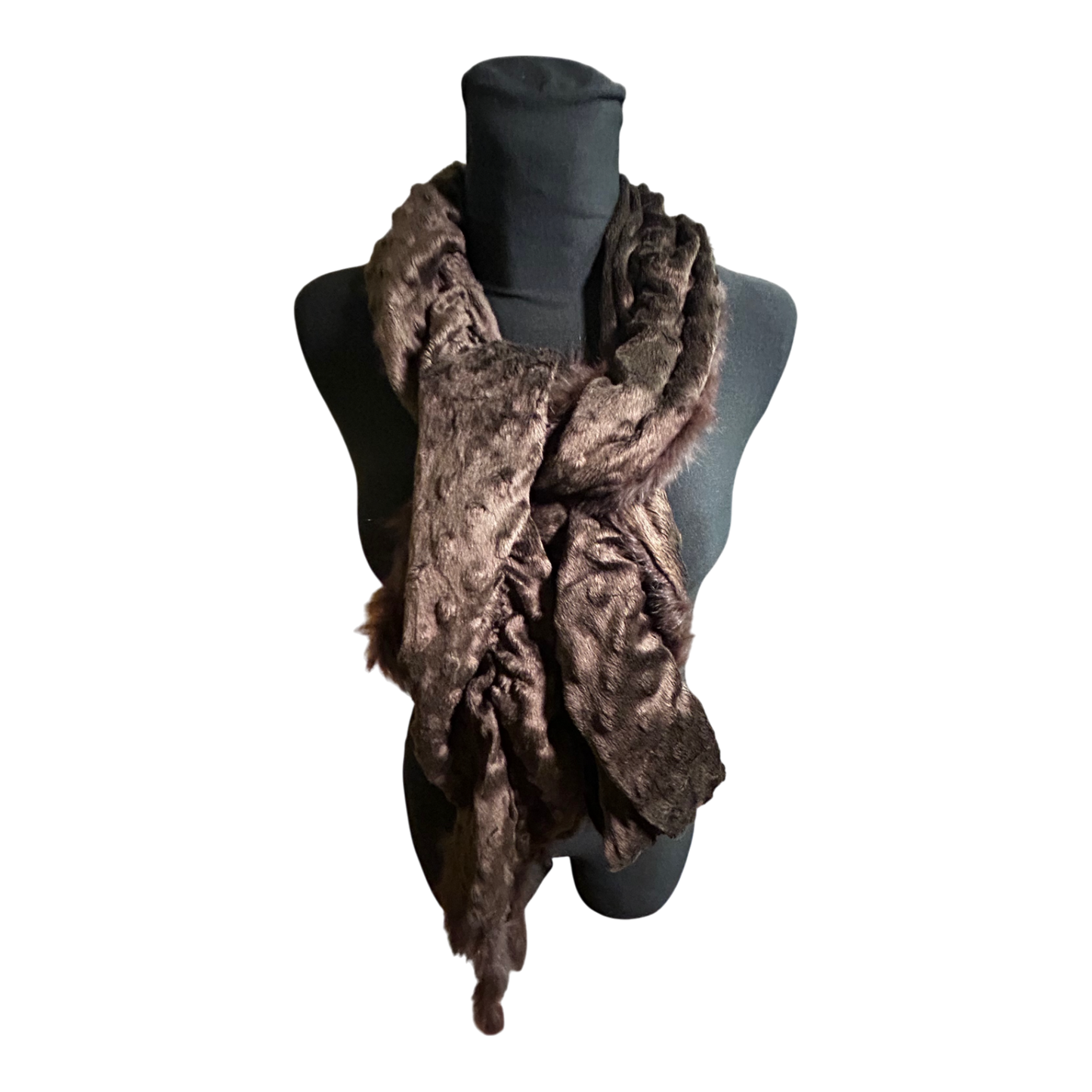 Echtpelz Schal Damen Braun Kaninchenfell Elegant Winter Accessoire