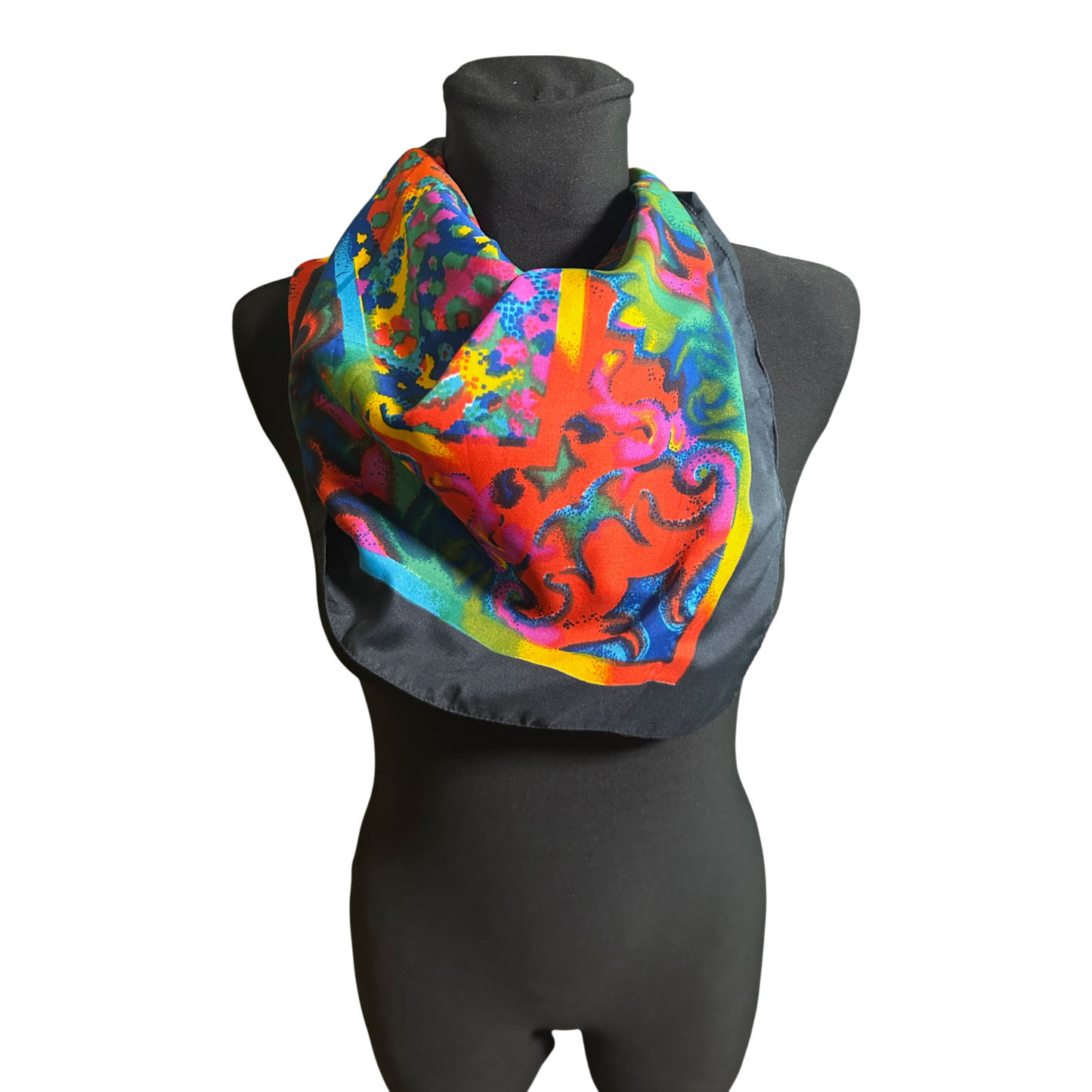 Wunderschöner Damen Schal Tuch 90 x 90 Buntes Muster Polyester Elegant