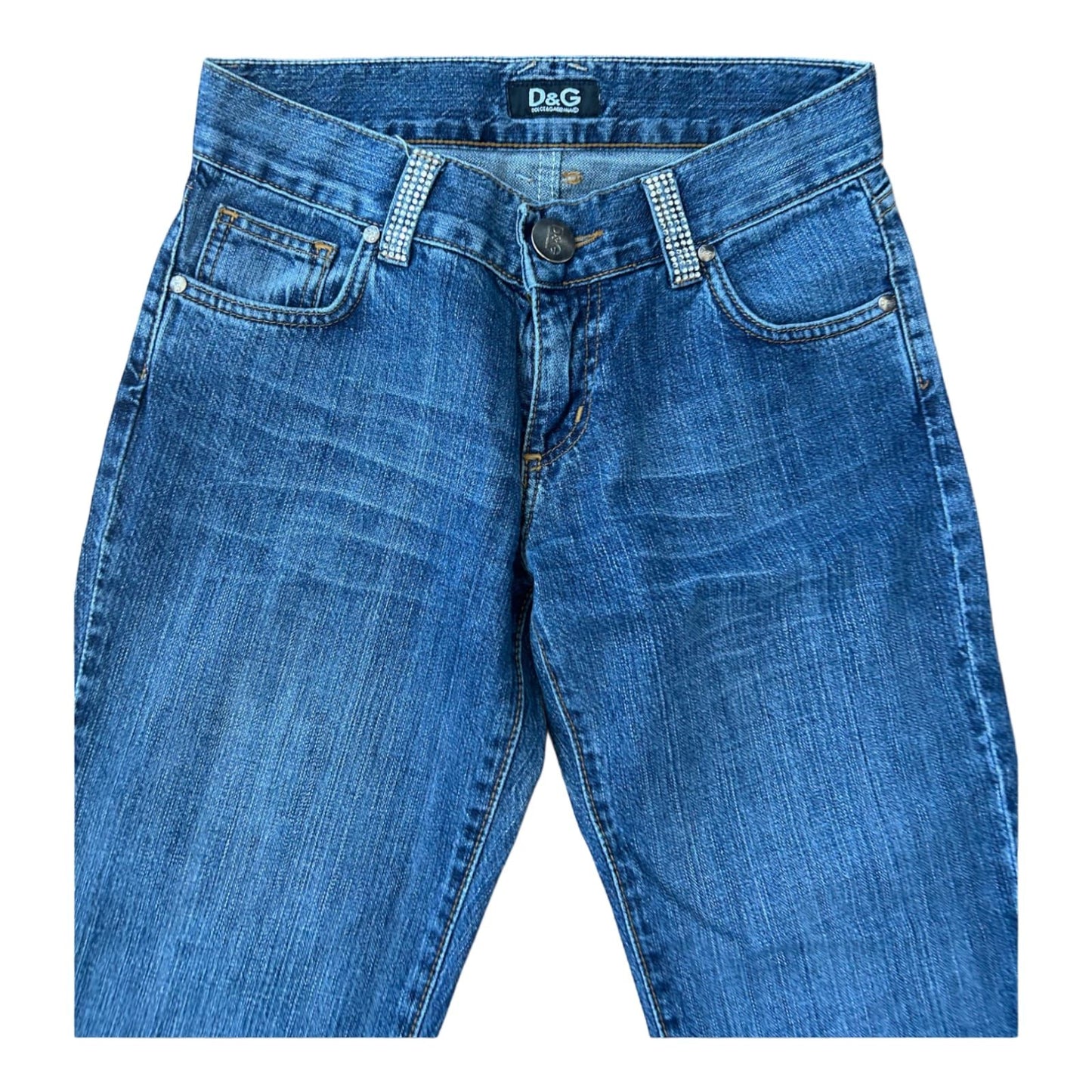 Dolce Gabbana Jeans W28 L32 Made in Italy Straight Leg Denim Strass Y2K Style (Kopie)