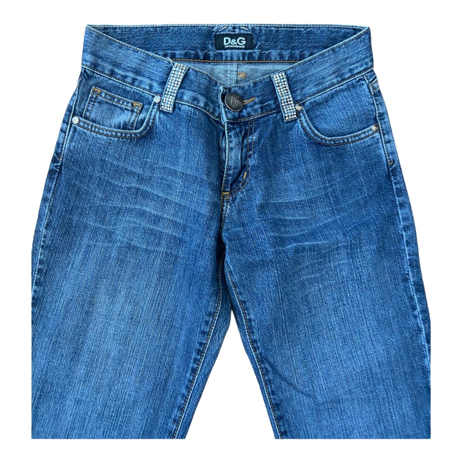 Dolce Gabbana Jeans W28 L32 Made in Italy Straight Leg Denim Strass Y2K Style (Kopie)