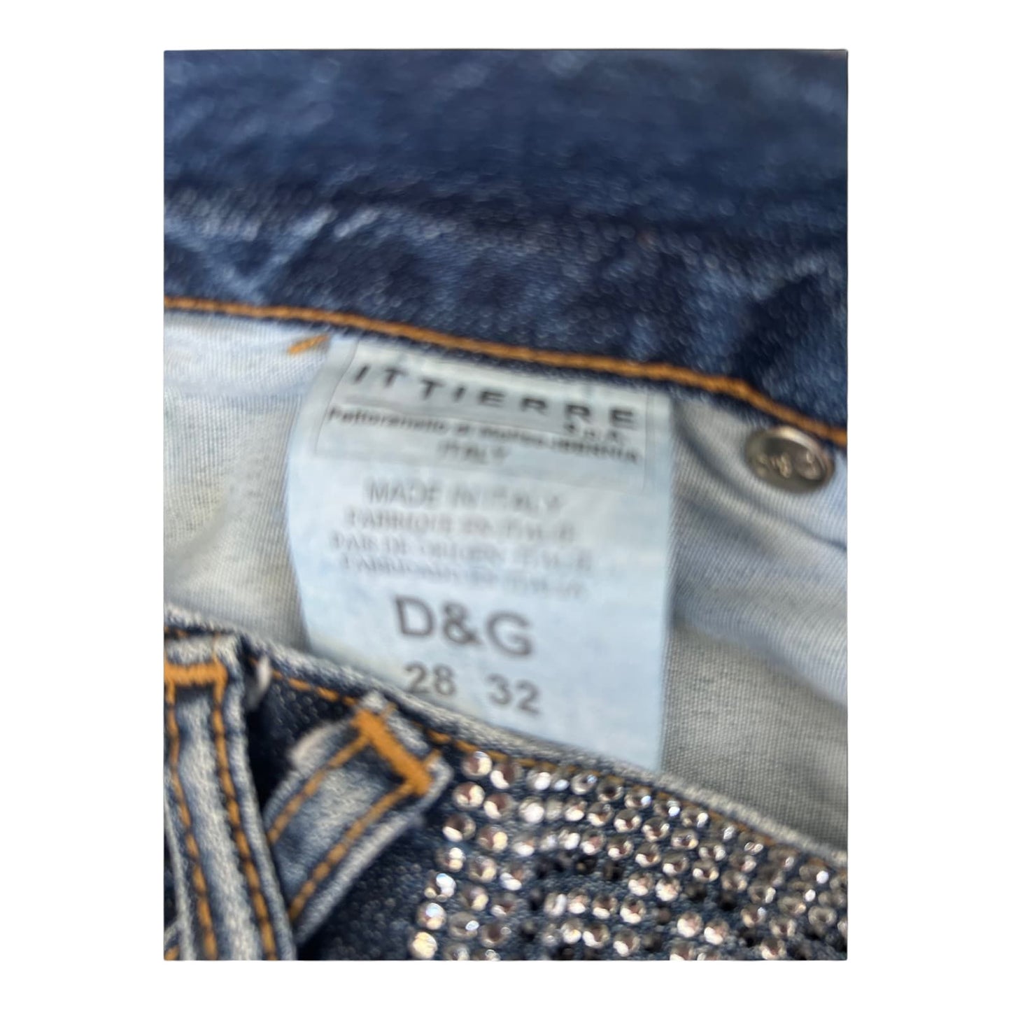 Dolce Gabbana Jeans W28 L32 Made in Italy Straight Leg Denim Strass Y2K Style (Kopie)