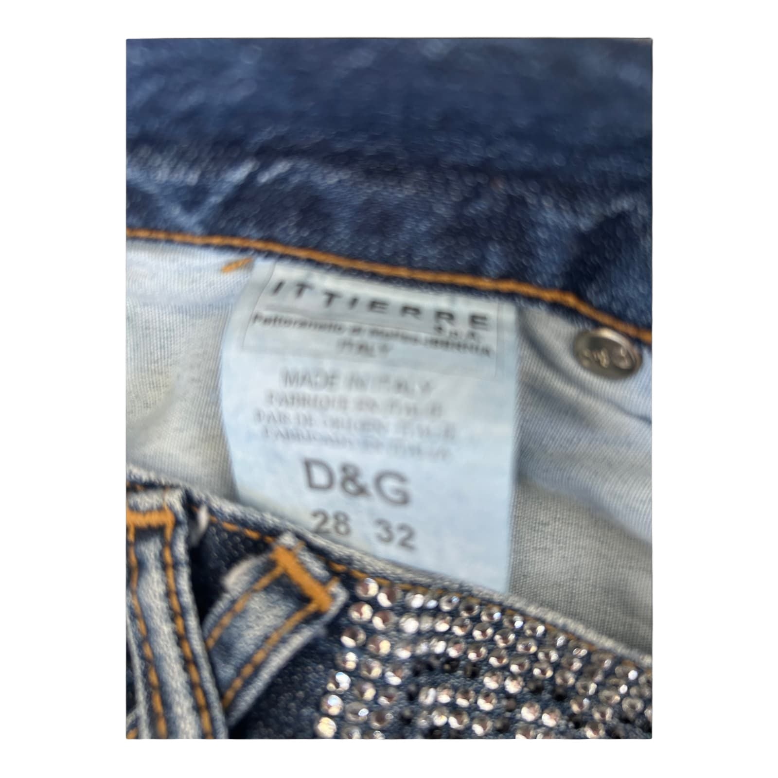 Dolce Gabbana Jeans W28 L32 Made in Italy Straight Leg Denim Strass Y2K Style (Kopie)