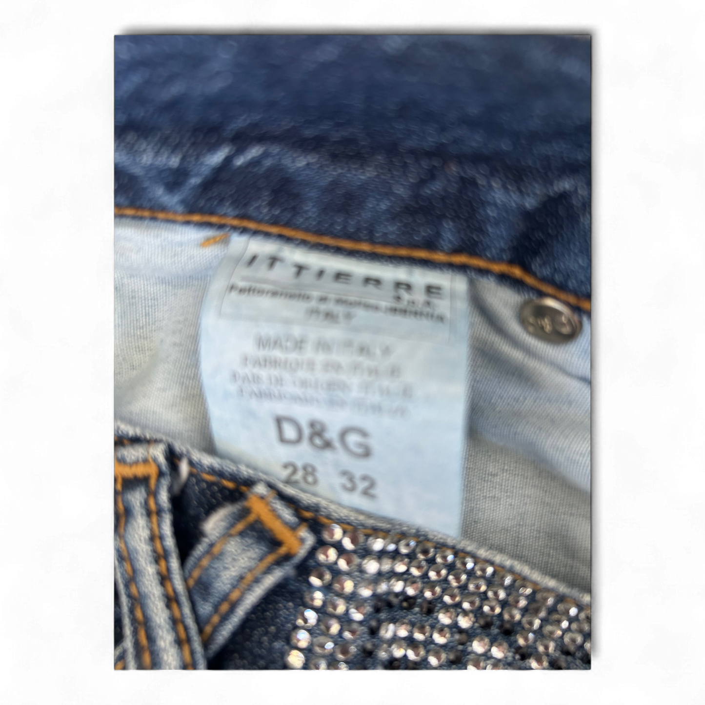 Dolce Gabbana Jeans W28 L32 Made in Italy Straight Leg Denim Strass Y2K Style (Kopie)