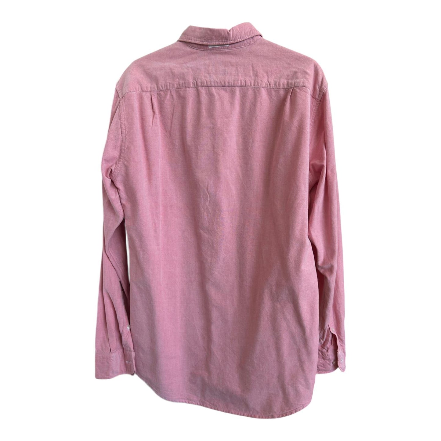 Lacoste Hemd 38 S Rosa Langarm 100 % Baumwolle Button Down Logohemd Krokodil