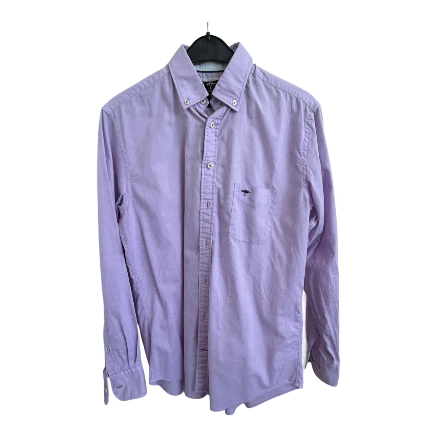 Fynch Hatton Hemd M (39/40) lila Baumwolle Button Down Baumwollhemd Langarm