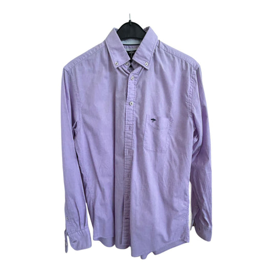 Fynch Hatton Hemd M (39/40) lila Baumwolle Button Down Baumwollhemd Langarm