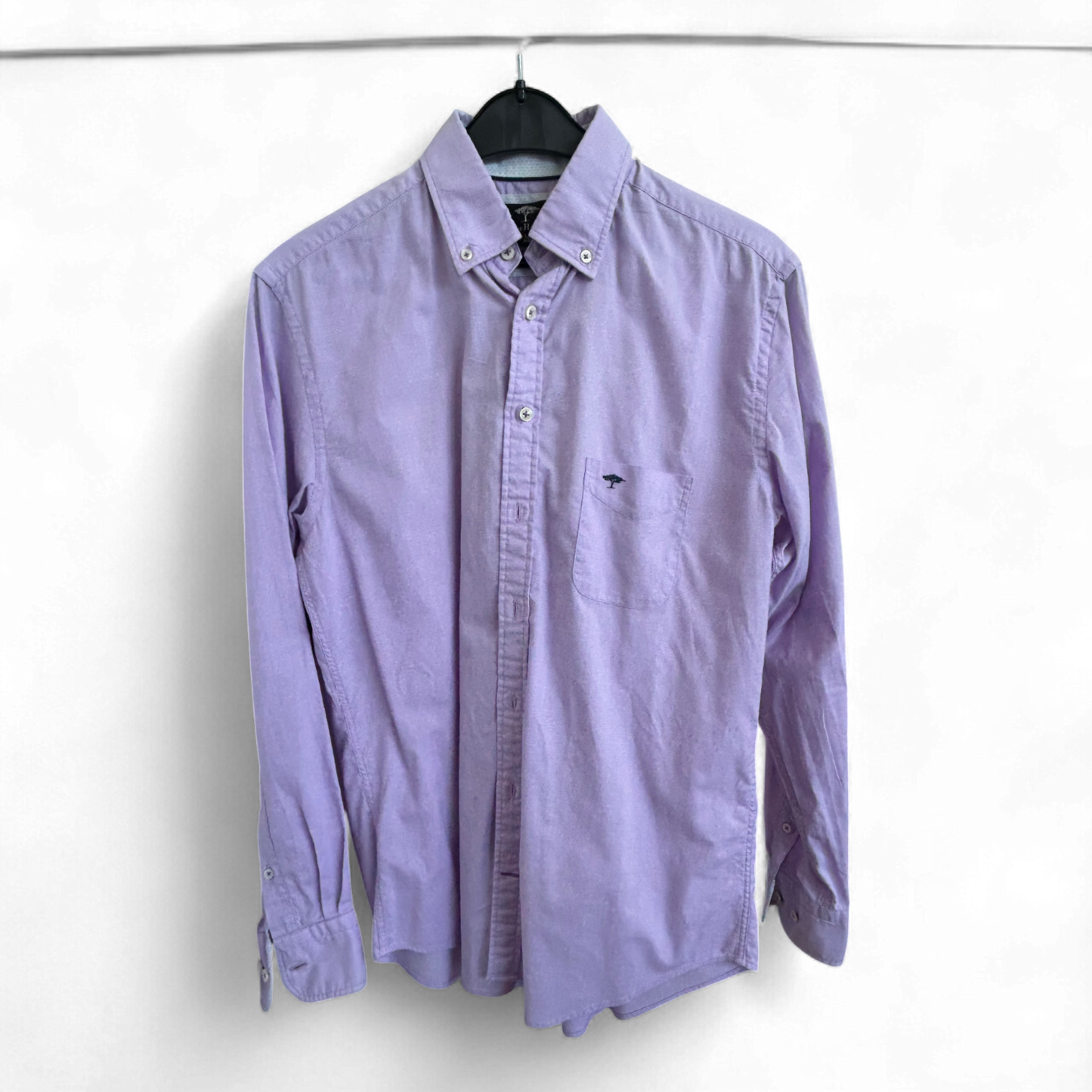 Fynch Hatton Hemd M (39/40) lila Baumwolle Button Down Baumwollhemd Langarm
