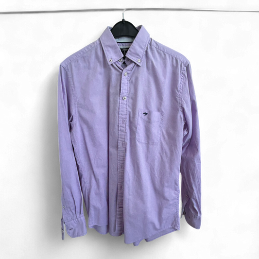 Fynch Hatton Hemd M (39/40) lila Baumwolle Button Down Baumwollhemd Langarm