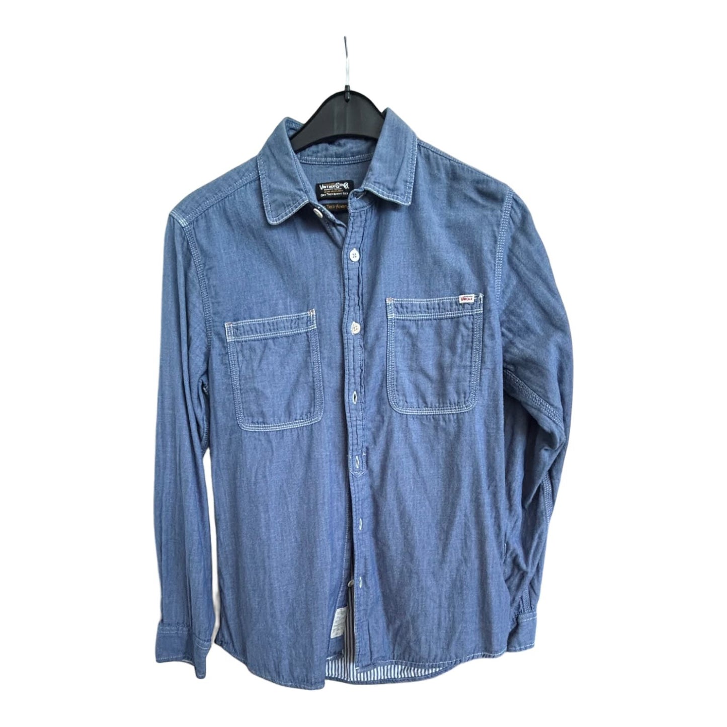 Jack & Jones Hemd M Denim Style Jeanshemd Langarm 100 % Baumwolle Vintage Look
