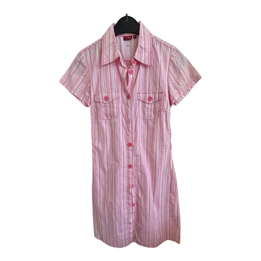 Gestreiftes Hemdblusenkleid X-Tract Girl Gr 164 rosa weiß 100 % Baumwolle