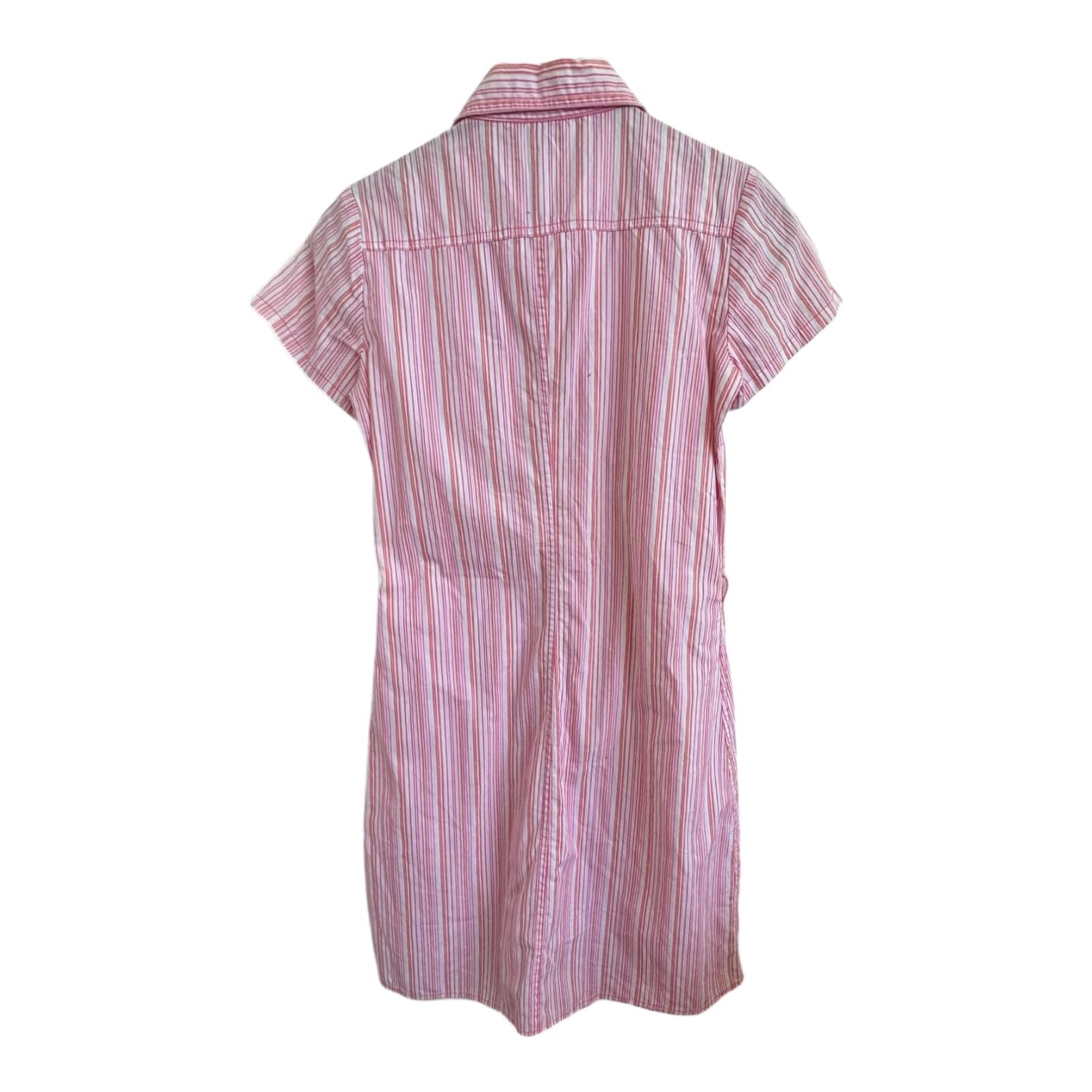 Gestreiftes Hemdblusenkleid X-Tract Girl Gr 164 rosa weiß 100 % Baumwolle