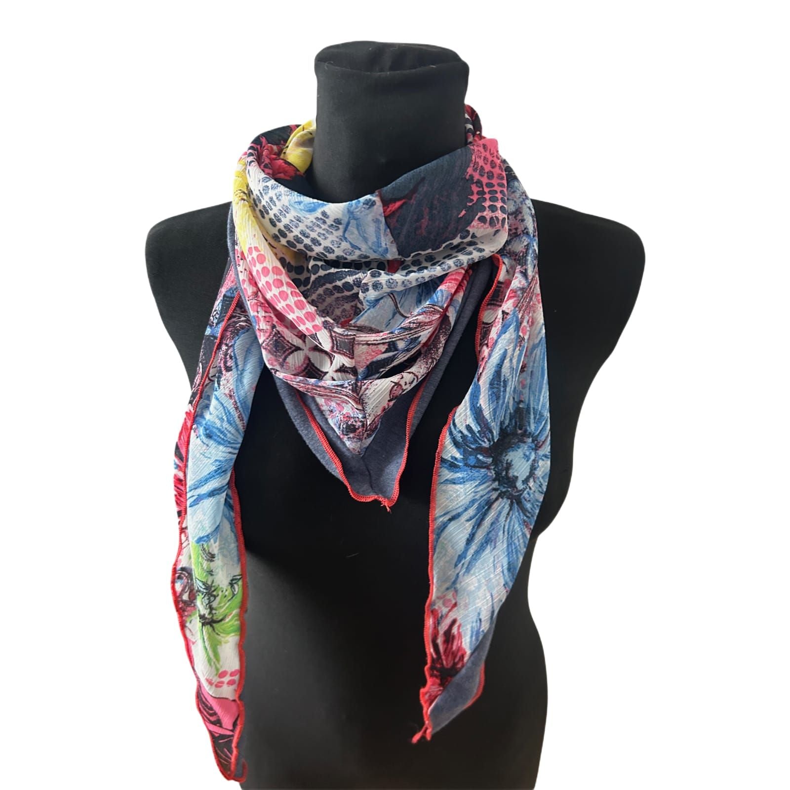 Buntes Damen Halstuch Muster Tuch Schal Polyester Leicht Sommer Bunt