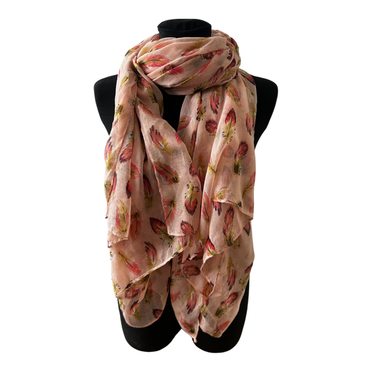 Wunderschöner Damen Schal Tuch Blumen Muster Rosa Sommer Leicht Elegant