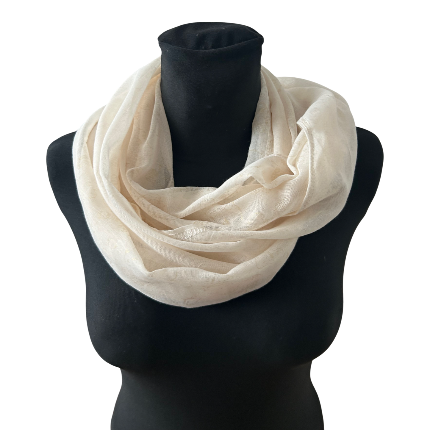 Damen Loop Schal sOliver Creme Sommer Leicht Elegant Rundschal Klassisch Chic