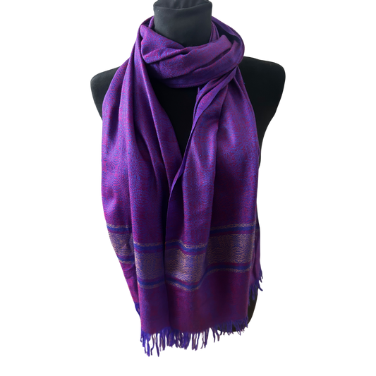 Wunderschöner Damen Schal Tuch 60 x 190 cm Lila Violett Viskose Mix