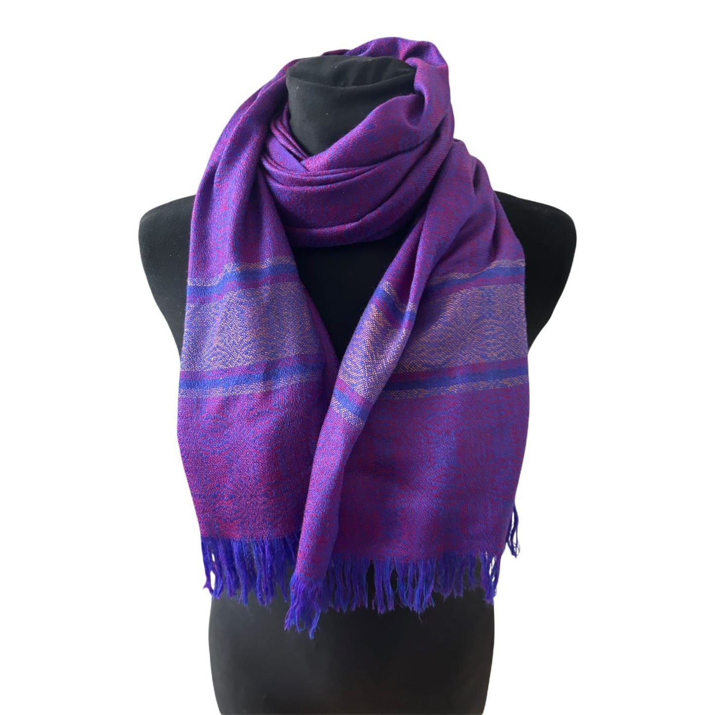Wunderschöner Damen Schal Tuch 60 x 190 cm Lila Violett Viskose Mix
