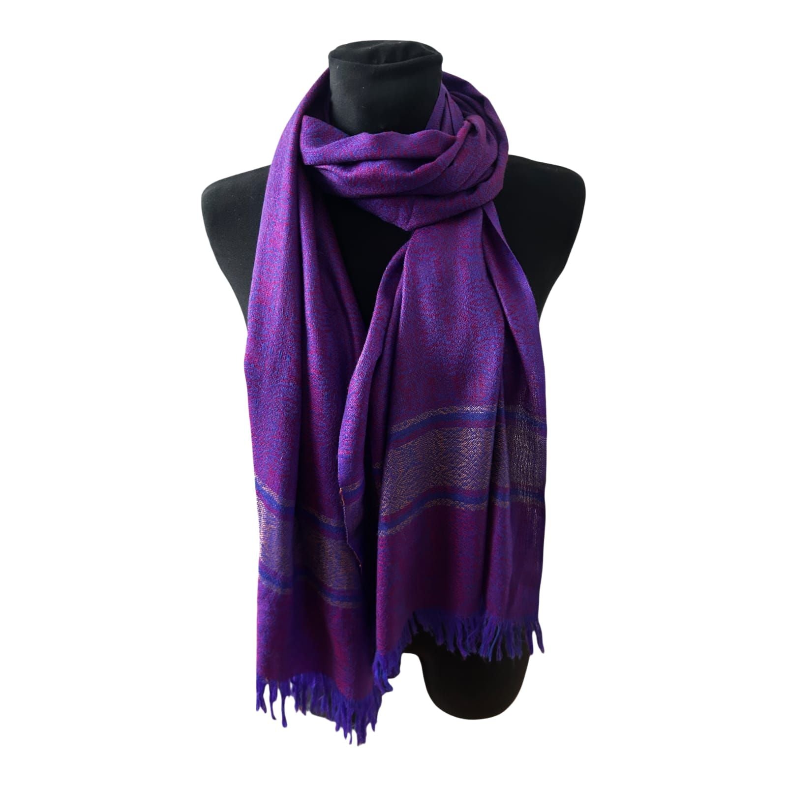 Wunderschöner Damen Schal Tuch 60 x 190 cm Lila Violett Viskose Mix